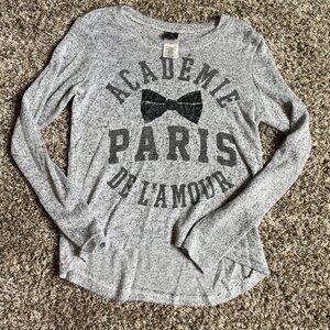 3/$15 Grey Heathered Paris Bow Sweater